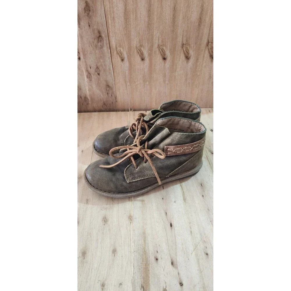 Born Cele Ankle Chukka Boho Boot Leather Lace Up Women 6.5 US Distressed Brown